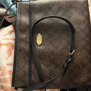 Coach Dark Brown and Black Crossbody Bag